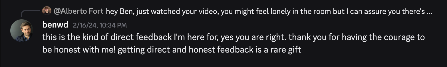 Discord screenshot showing another learning shared by a member